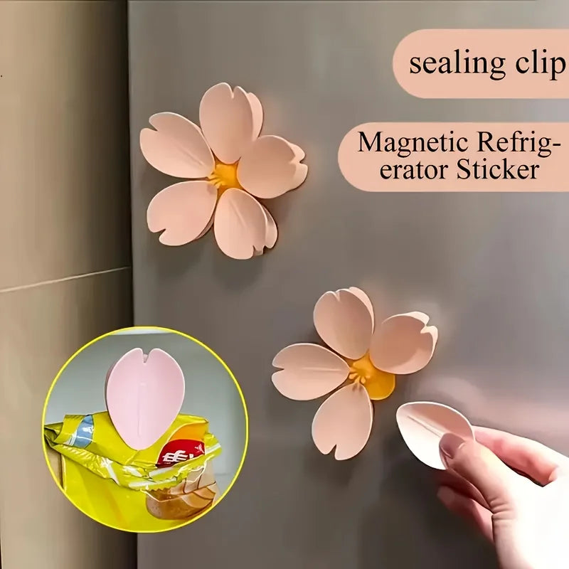 Magnetic Sealing Clip Set | Sakura Flower Kitchen Organizer