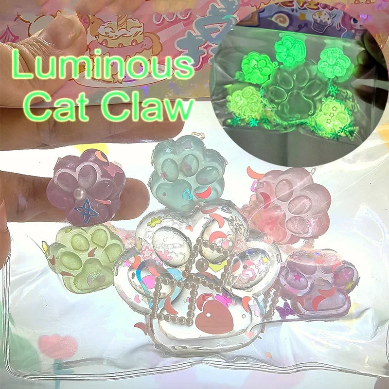 Glow Cat Paw Squishy Toy | Stress Relief and Luminous Decompression Toy