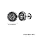 Vintage Men's Compass Stud Earrings | Stainless Steel Eight-Pointed Star Fashion Jewelry