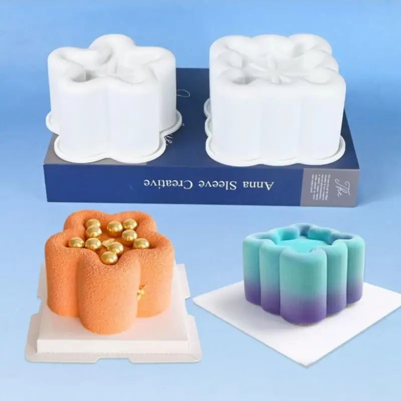 Silicone Mousse Cake Mold Set | Flexible Baking Molds for Heart Star Flower Shapes