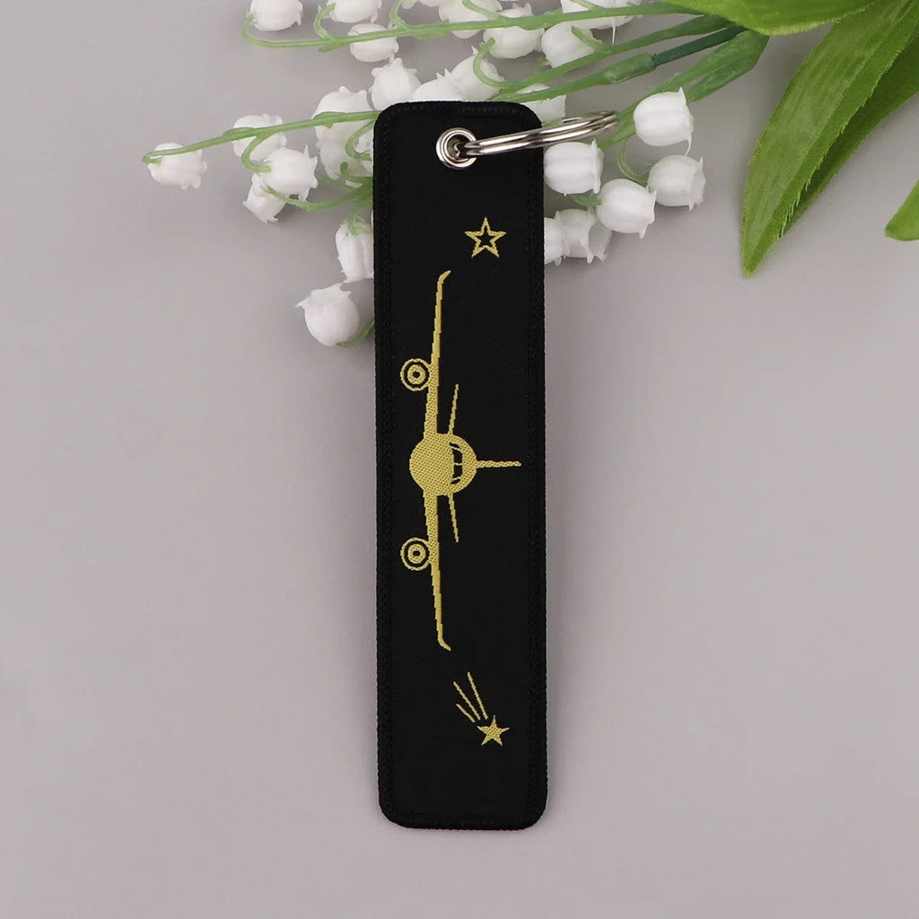 Aviation Sign Embroidery Key Fob | Motorcycle Keychain and Gift Accessory