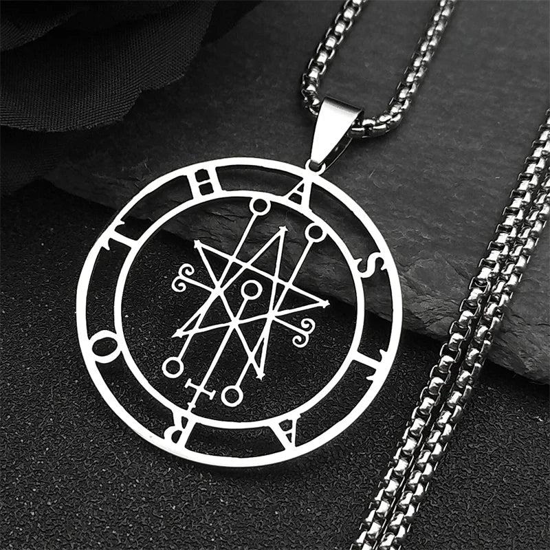 Astaroth Sigil Goetia Stainless Steel Necklace | Solomon Demon Seal Pendant Jewelry