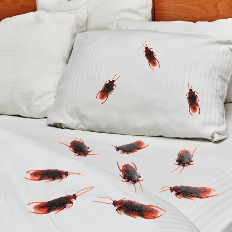 50 Halloween Plastic Cockroaches | Realistic Gag Props for Pranks
