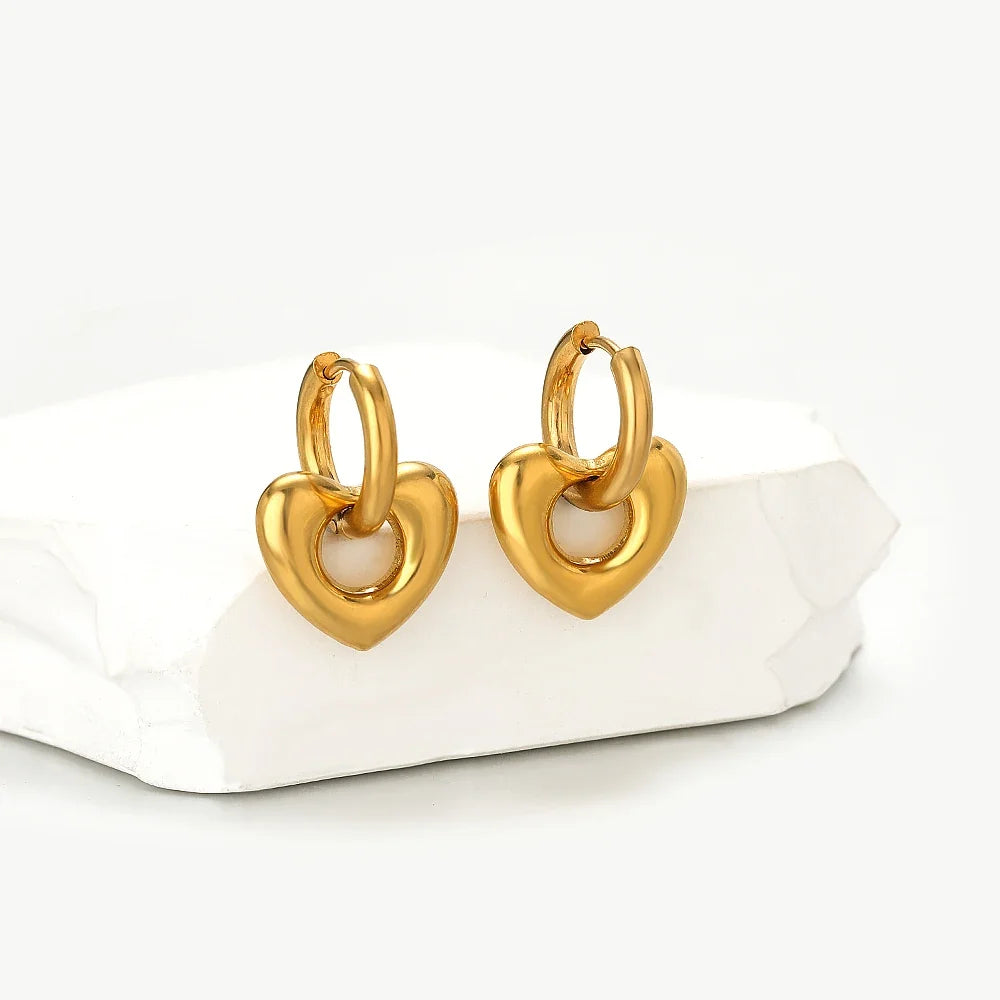 10pc 18K PVD Gold Plated Hoop Earrings Set | Unisex Punk Hip Hop Jewelry