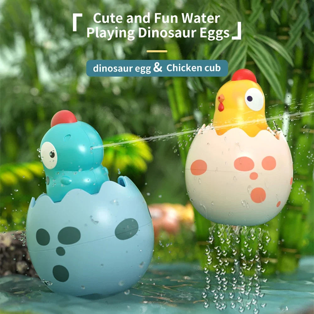 Dinosaur Eggshell Bath Spray Toys | Fun Baby Shower Duck Set
