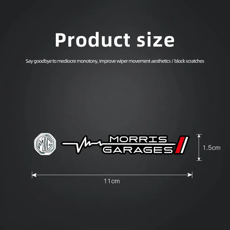 2Pcs Car Wiper Sticker Set | Waterproof PU Decals for MG Models