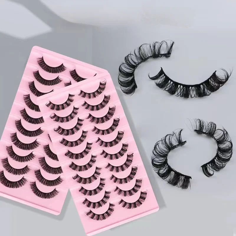 10Pairs 3D Mink Lashes Russian Strip Lash | Dramatic False Eyelashes for a Bold Look