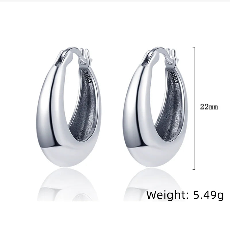 LiHong Real 925 Sterling Silver U Shape Hoop Earrings | Vintage Fine Jewelry for Women
