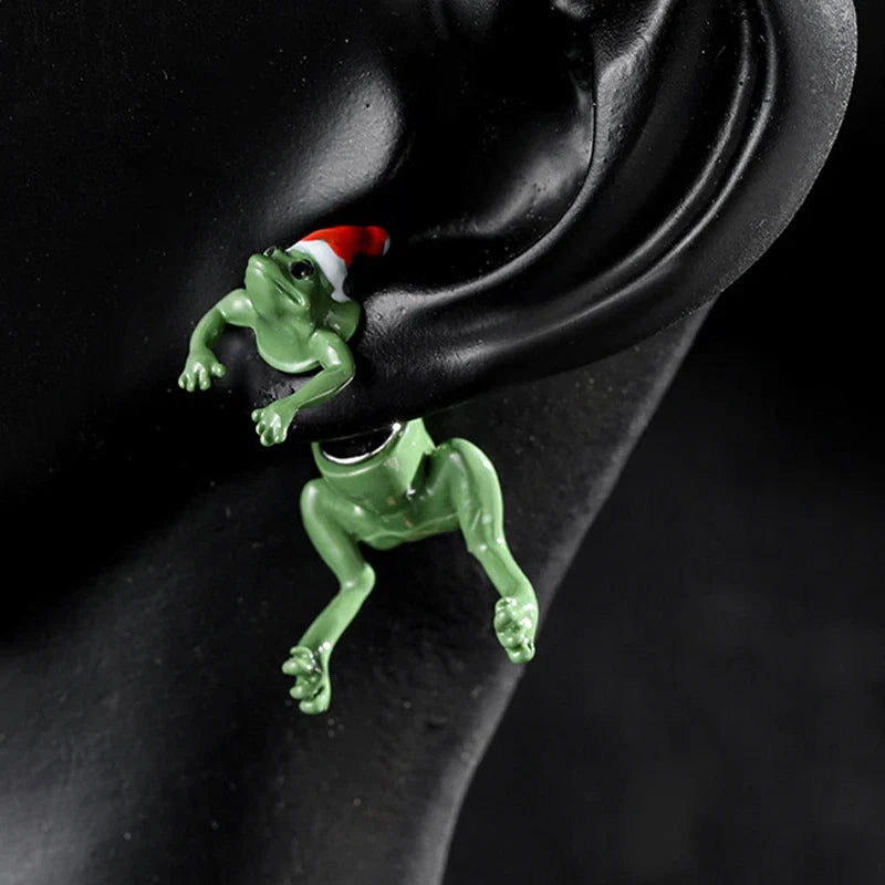 1 Pair Hip Hop Frog Lizard Stud Earrings | Fashion Animal Jewelry Gift