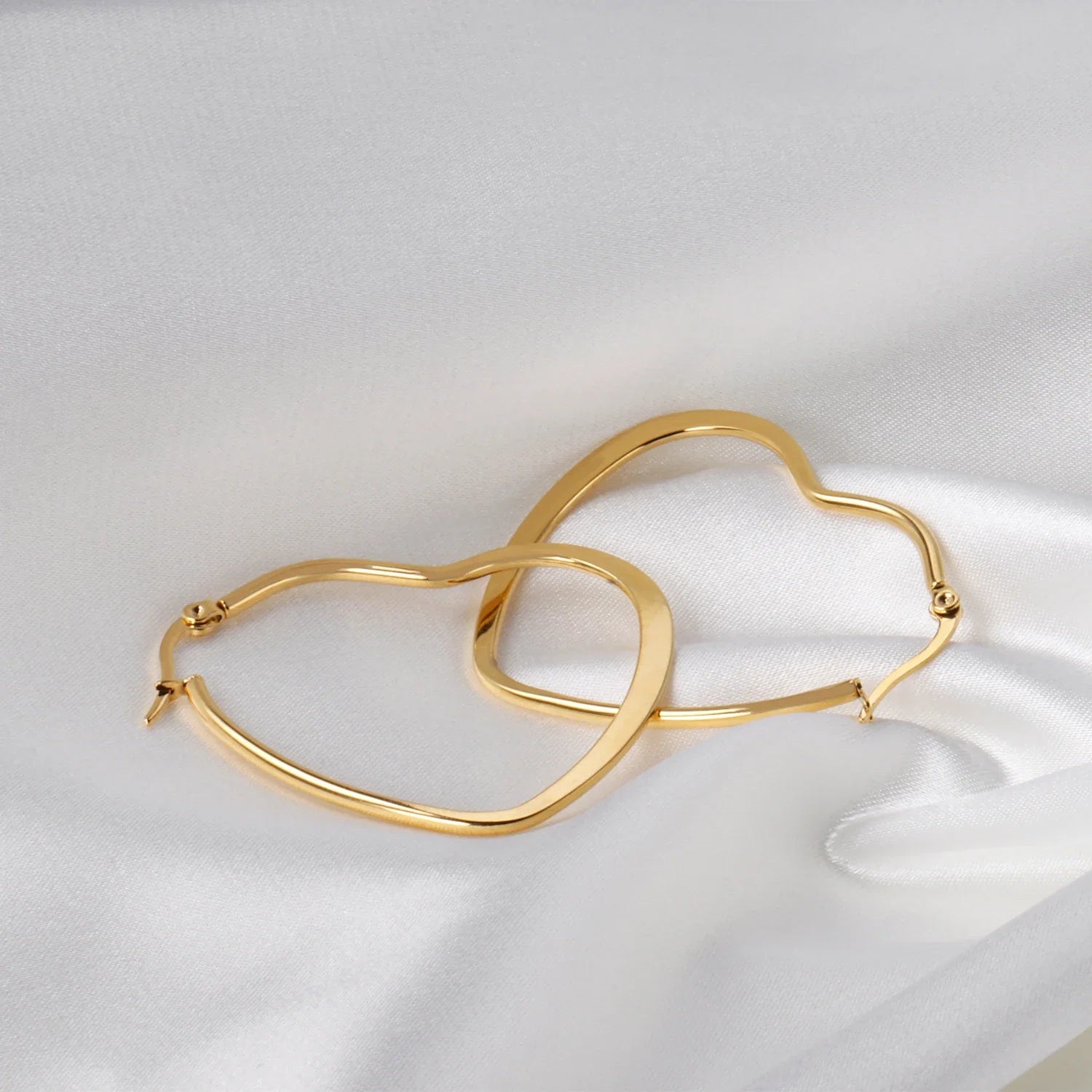 LUXUSTEEL Stainless Steel Hoop Earrings | Simple Geometric Shapes for Women