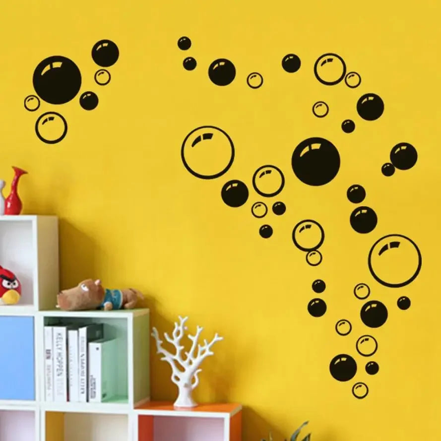 Removable Bubble Wall Stickers | Waterproof PVC Decals for Bathroom, Window & Kids Room