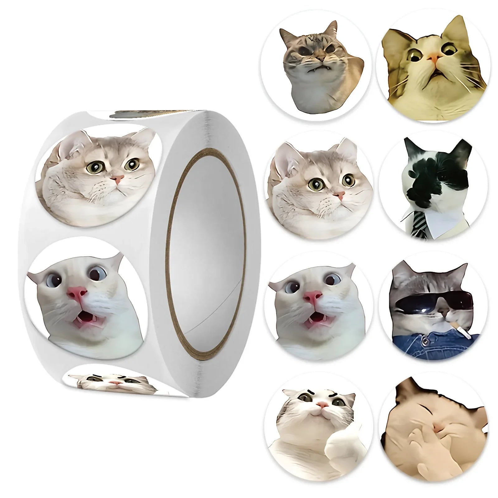 Funny Cat Meme Stickers for Kids | 100 or 500 Pack Teacher Reward Stickers