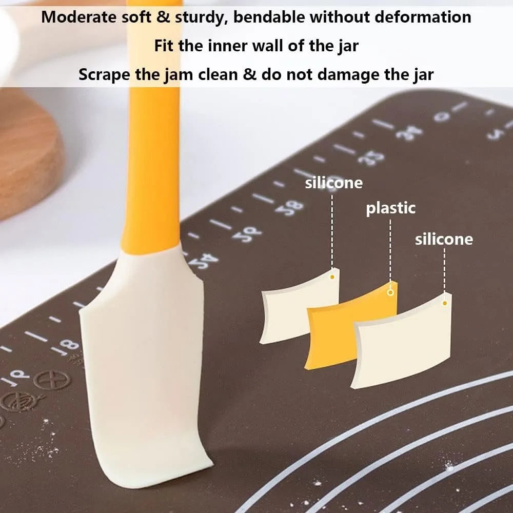 Silicone Jam Spatula with Can Opener End | Multi-Purpose Jar Spreader and Scraper