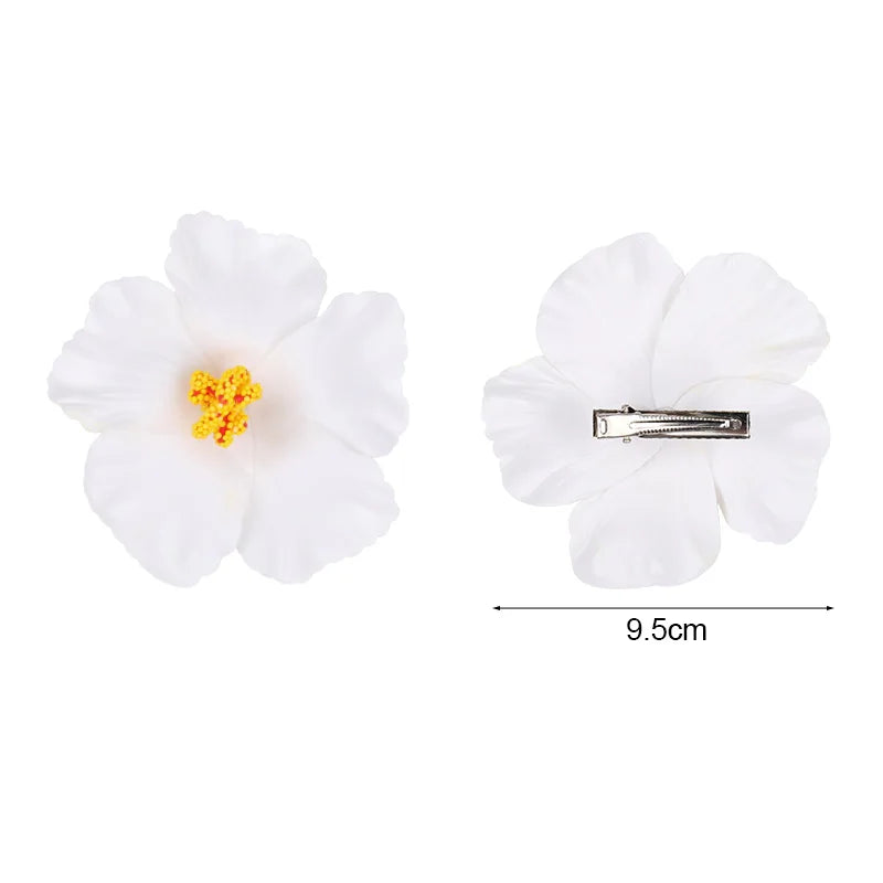 Hawaiian Flower Hair Clips for Summer | 2 or 5 Pack Tropical Hair Accessories