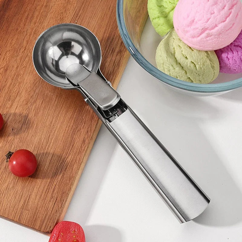 Stainless Steel Ice Cream Spoon | Dual-Purpose Scoop and Fruit Baller
