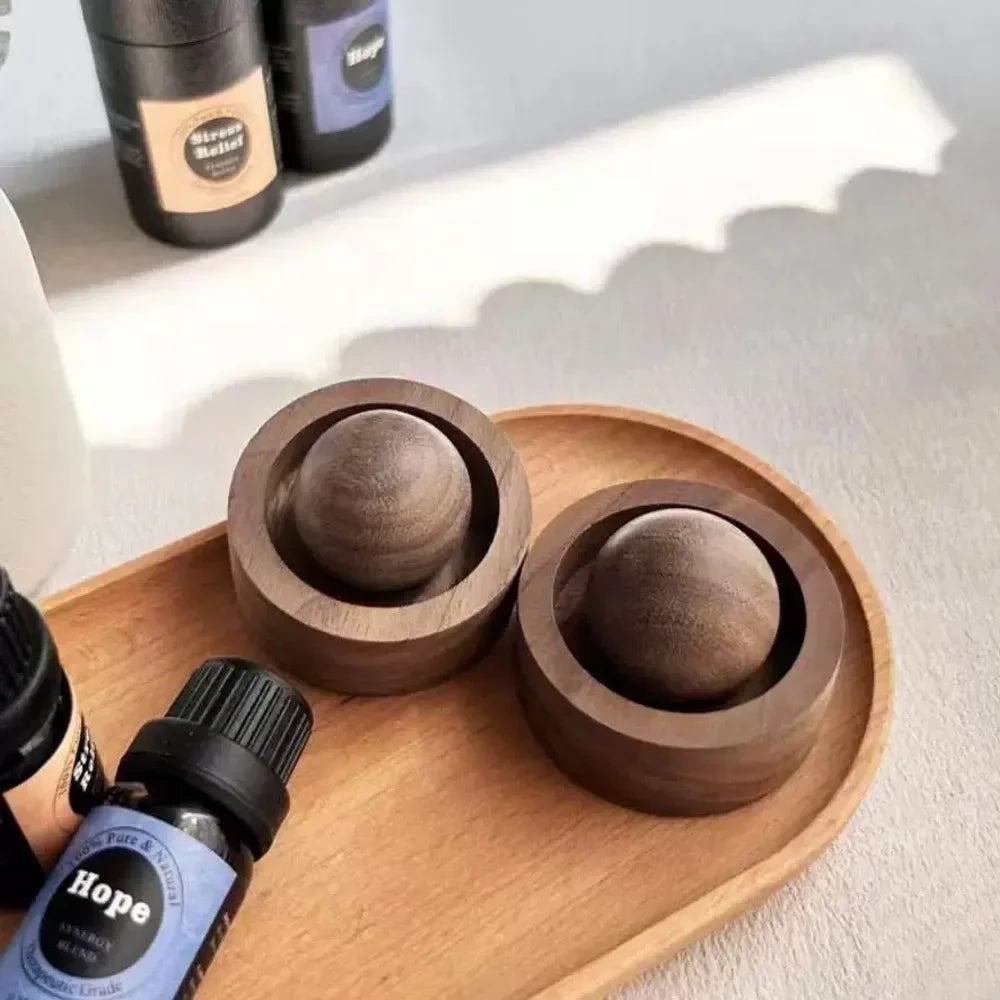 Solid Wood Essential Oil Diffuser Sphere | Natural Aromatherapy Accessory