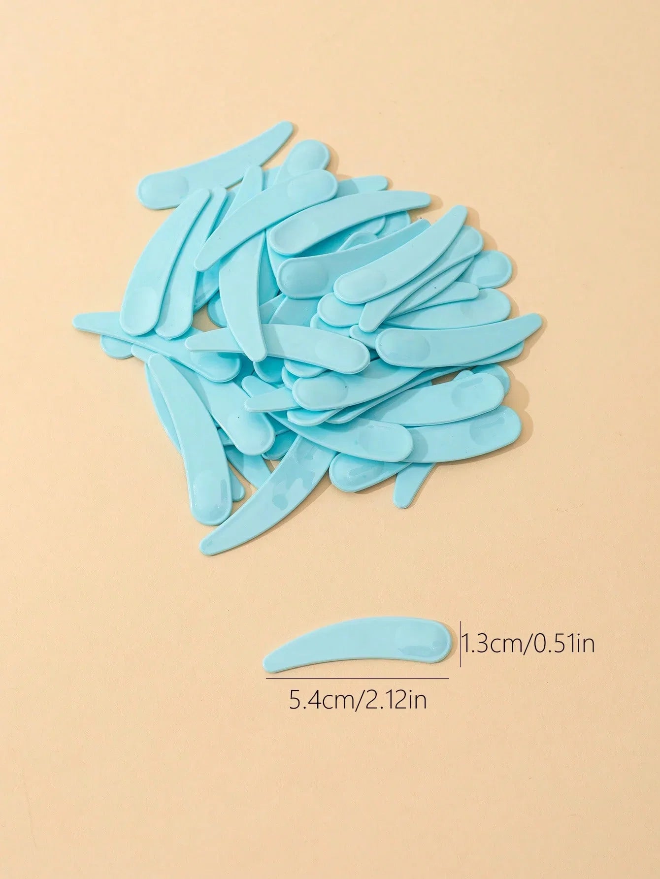 Plastic Face Cream Spoon Set | 50-Pack Crescent Spoons for Skincare
