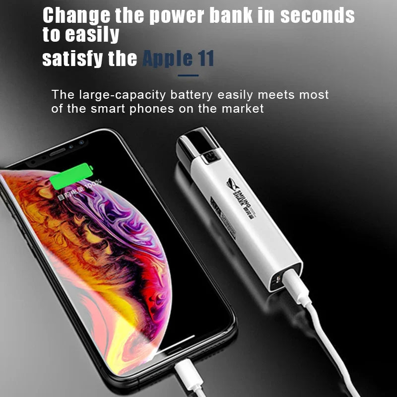 USB Rechargeable Mini LED Flashlight | 2 in 1 Power Bank for Outdoor Use