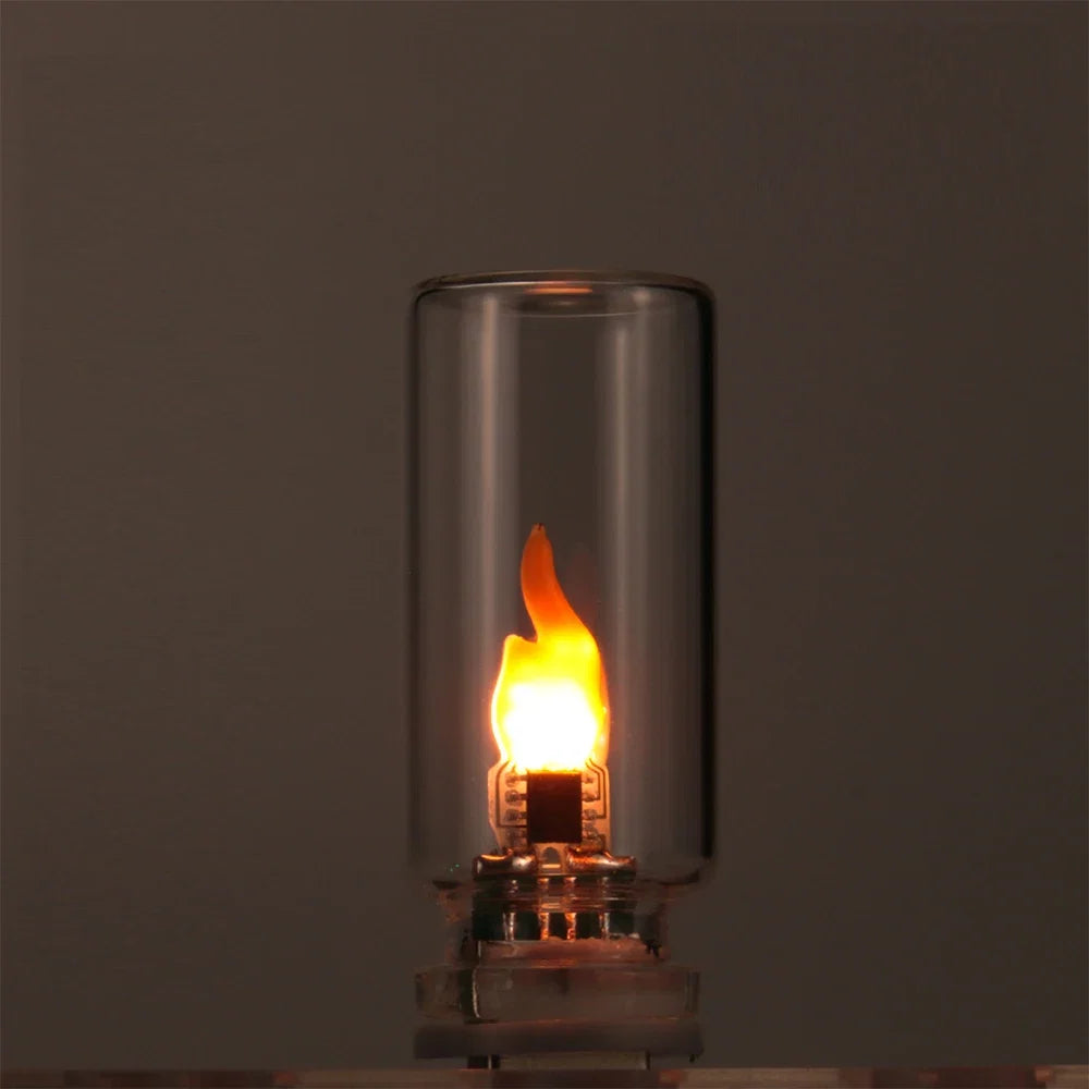USB LED Flashing Candle Light | 5V Flame Night Light with Frosted Clear Glass and Touch Control