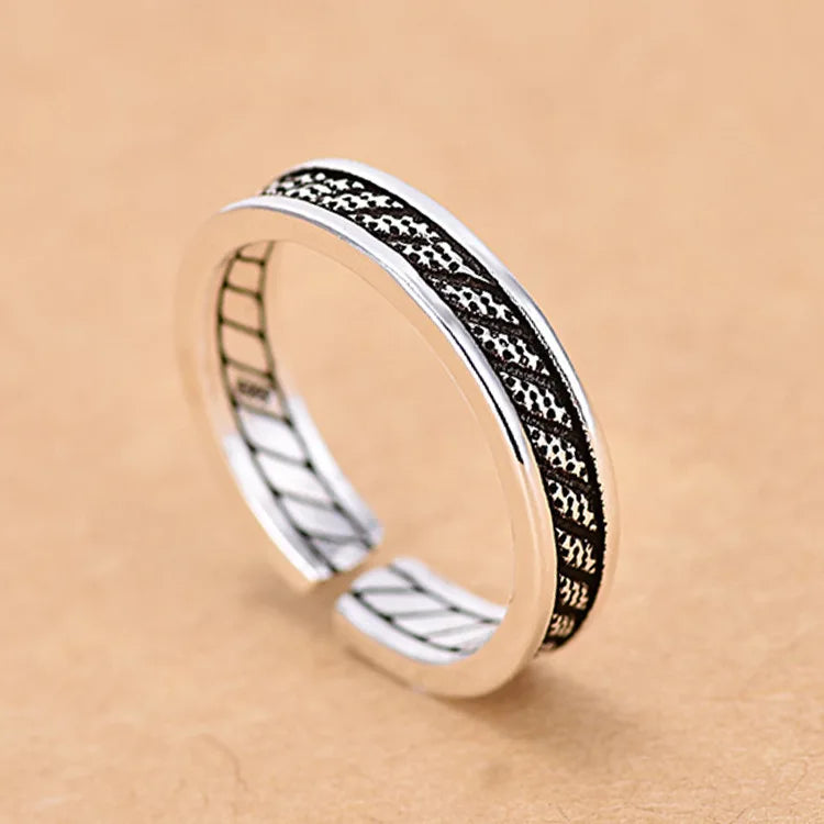 925 Sterling Silver Zircon Adjustable Ring | Women's Cocktail Jewelry