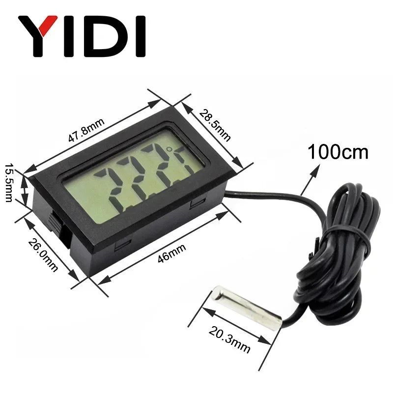 Mini LCD Digital Thermometer Hygrometer | Dual Probe Temperature Humidity Monitor