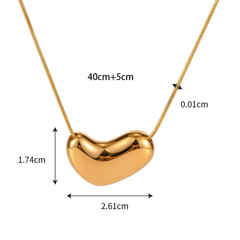 316L Stainless Steel Heart Necklace with Delicate Chain | Hypoallergenic Jewelry Gift for Women