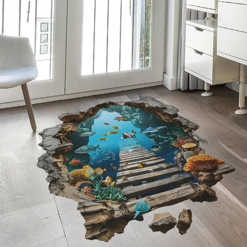 3D Underwater World Wall Stickers | Boys Room Ocean Decor Set