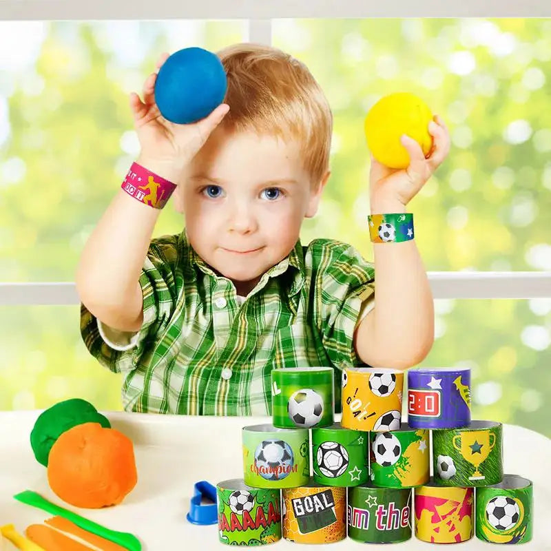 Soccer Slap Bracelets Wristband | 12/24pcs Kids Birthday Party Favors