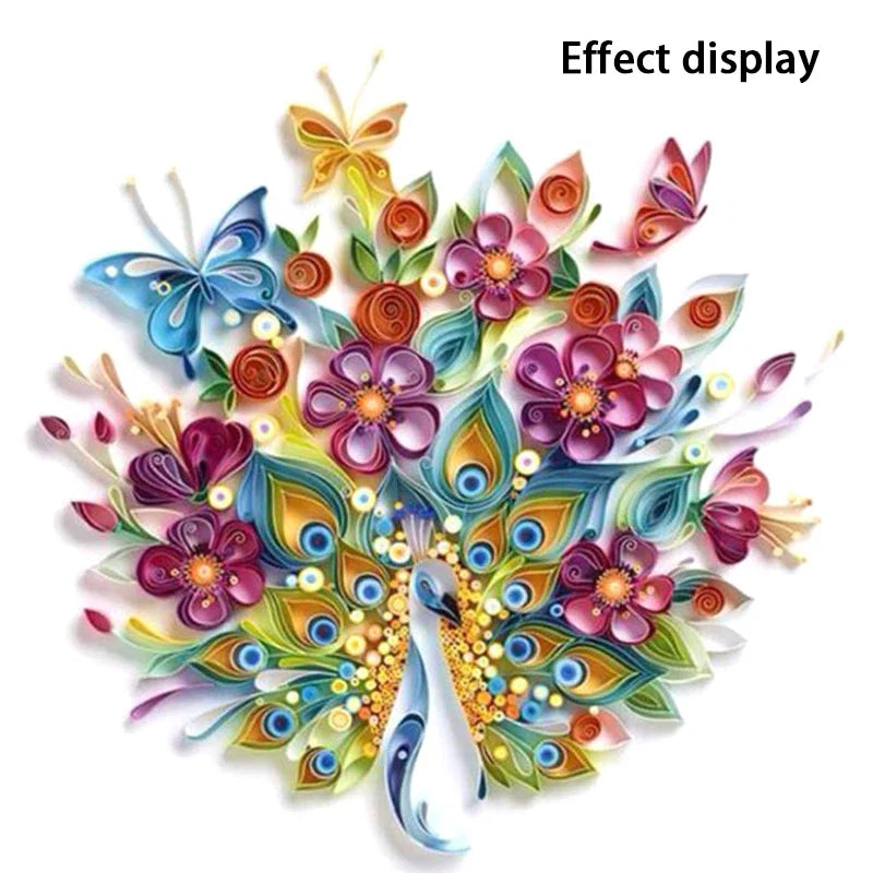 Rainbow Paper Quilling Strips Set | 120pcs 5mm 53cm Craft Paper for DIY Flower Making