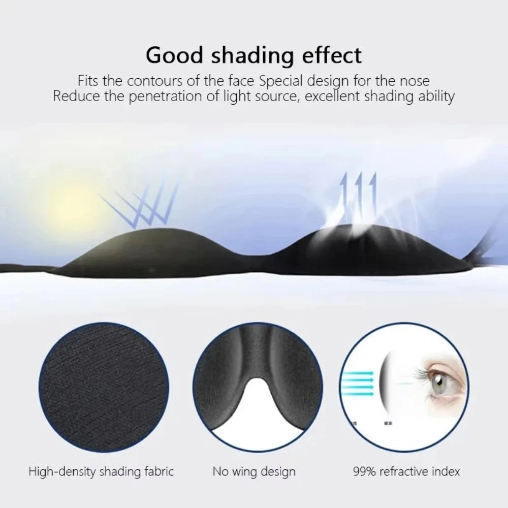 3D Contoured Sleep Eye Mask for Deep Sleep | Ergonomic Light Blocking Blindfold