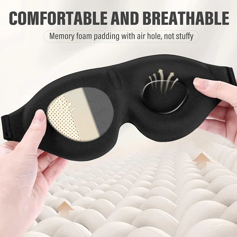 3D Sleep Mask for Light Blocking | Contoured Eye Cover with Soft Padding