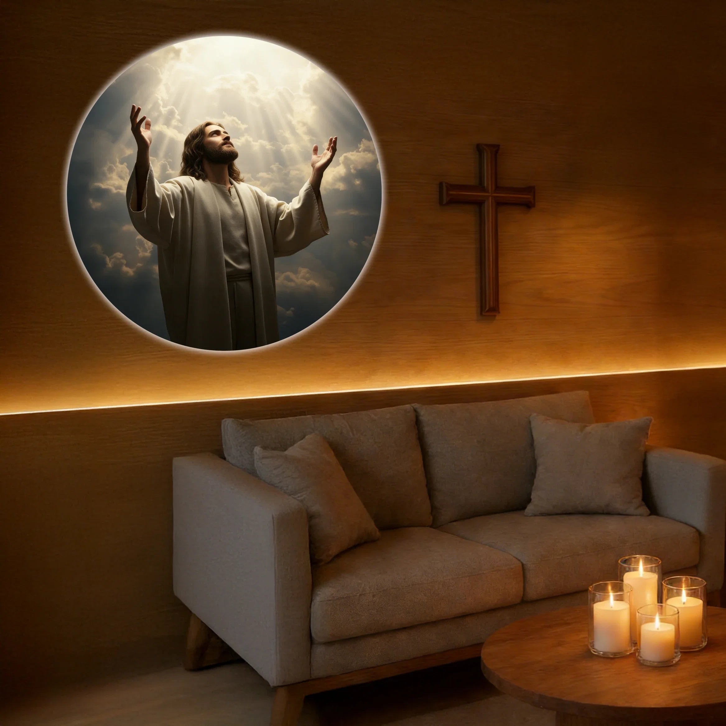 God and Jesus Pattern Projection Light | Six Rotating Religious Ceiling Decor