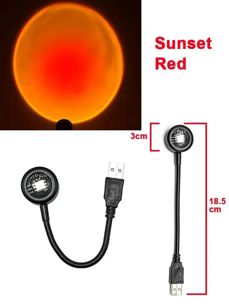 USB Sunset Light LED Rainbow Night Lamp | Photography Wall Atmosphere Decor