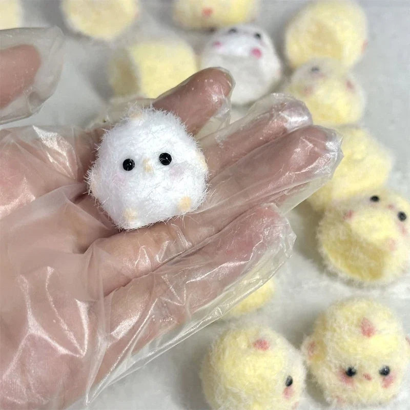 2pcs Miniature Slow Rebound Relief Squeeze Toys | Sticky TPR Mini Chick Stress Relief Fidget Toy