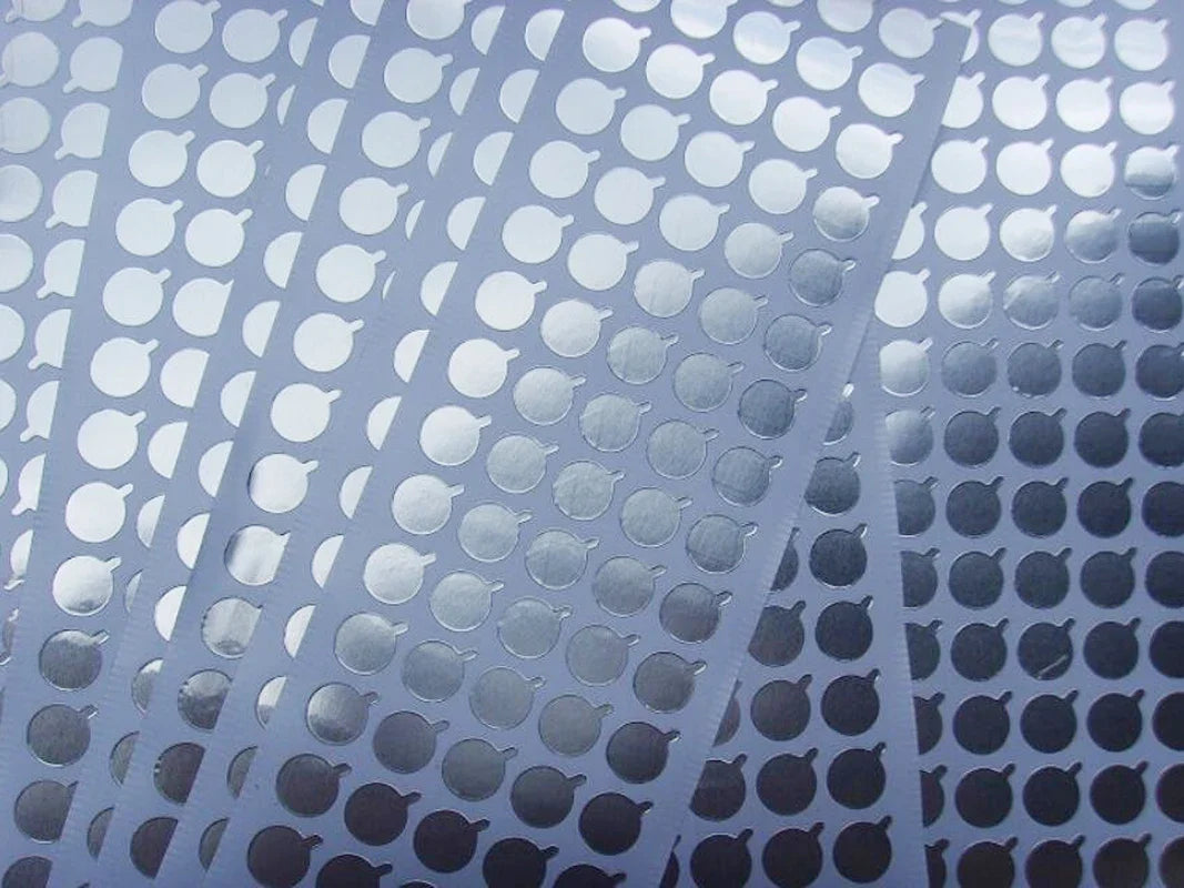 Universal Metallic Silver Aluminum Foil Seal Stickers | Tamper-Proof Bottle Seals