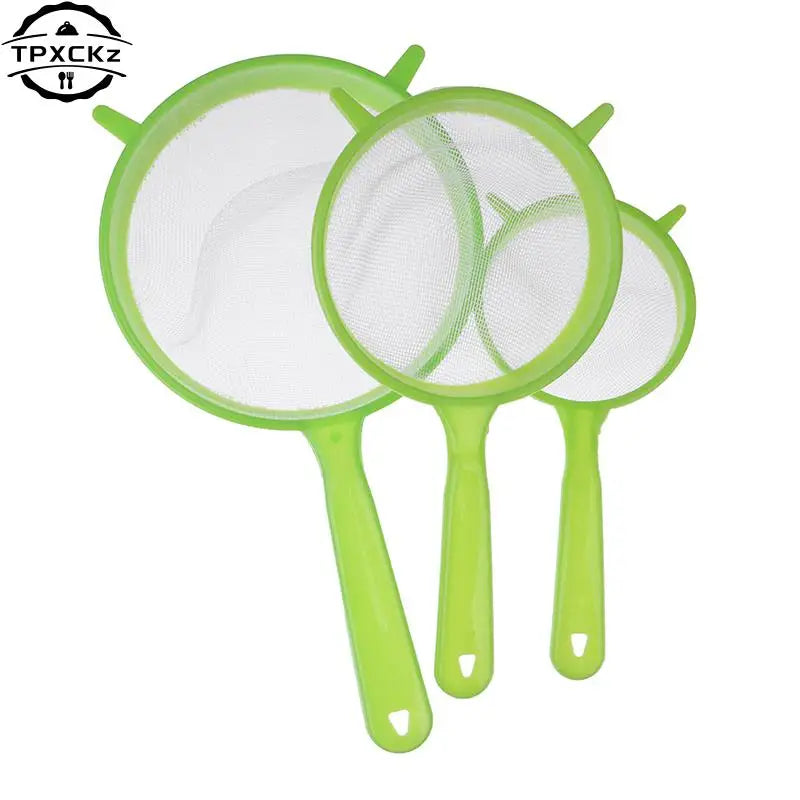 3pcs Plastic Fine Mesh Scoop Strainer Set | Kitchen Sieve and Colander for Baking and Cooking