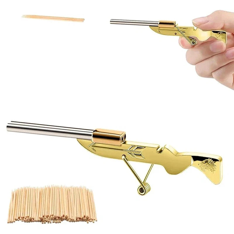 Mini Toothpick Gun | Metal Shooting Toy for Fun and Decompression