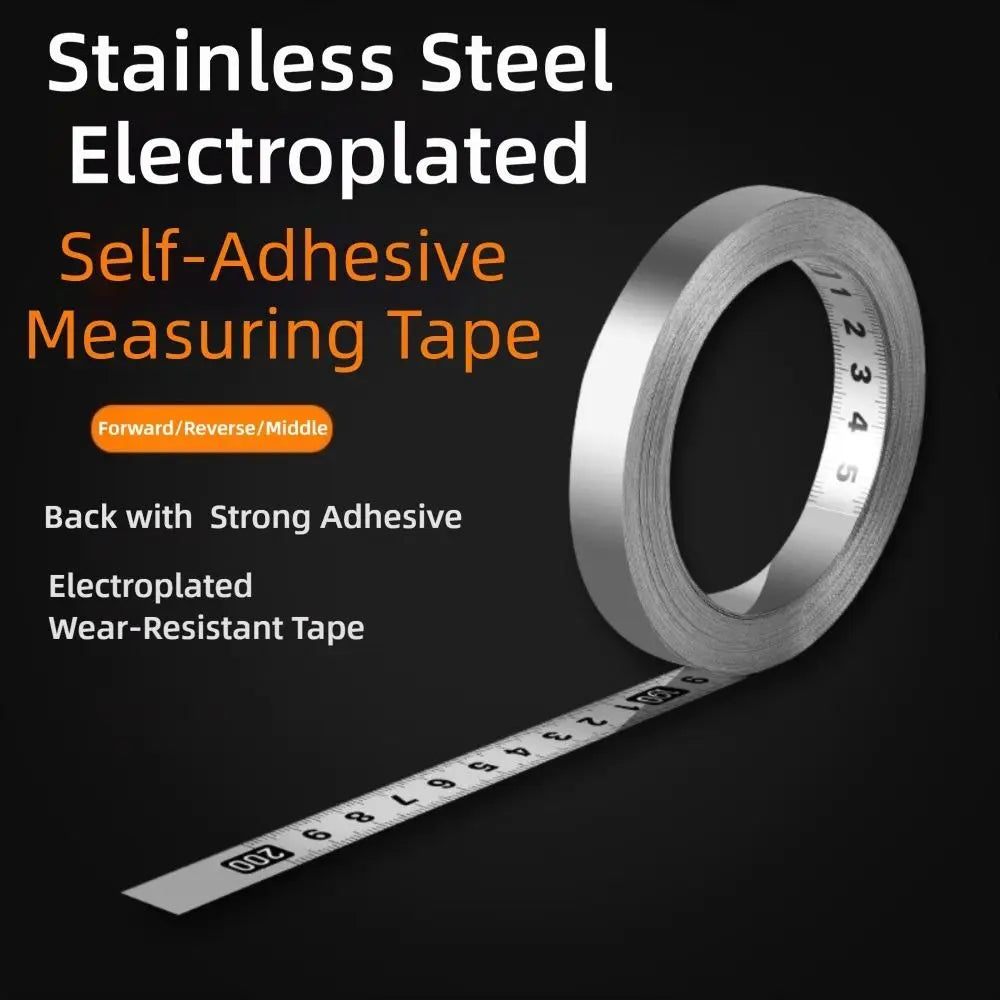 Self-Adhesive Stainless Steel Measuring Tape | 12mm Wide Workbench Ruler
