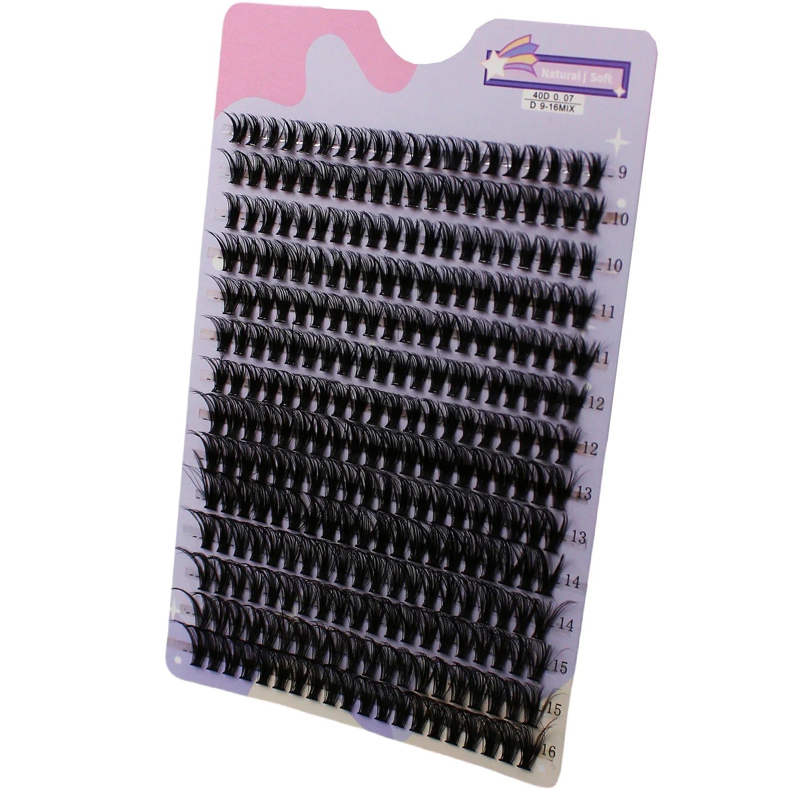 14 Rows 280 Clusters 40D Mix 9-16mm Cluster Lashes Extension | Natural Thick Strip Lashes