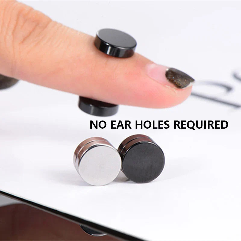 Gothic Hoop Earrings for Men and Women | Stainless Steel Clip-On Ear Cuffs