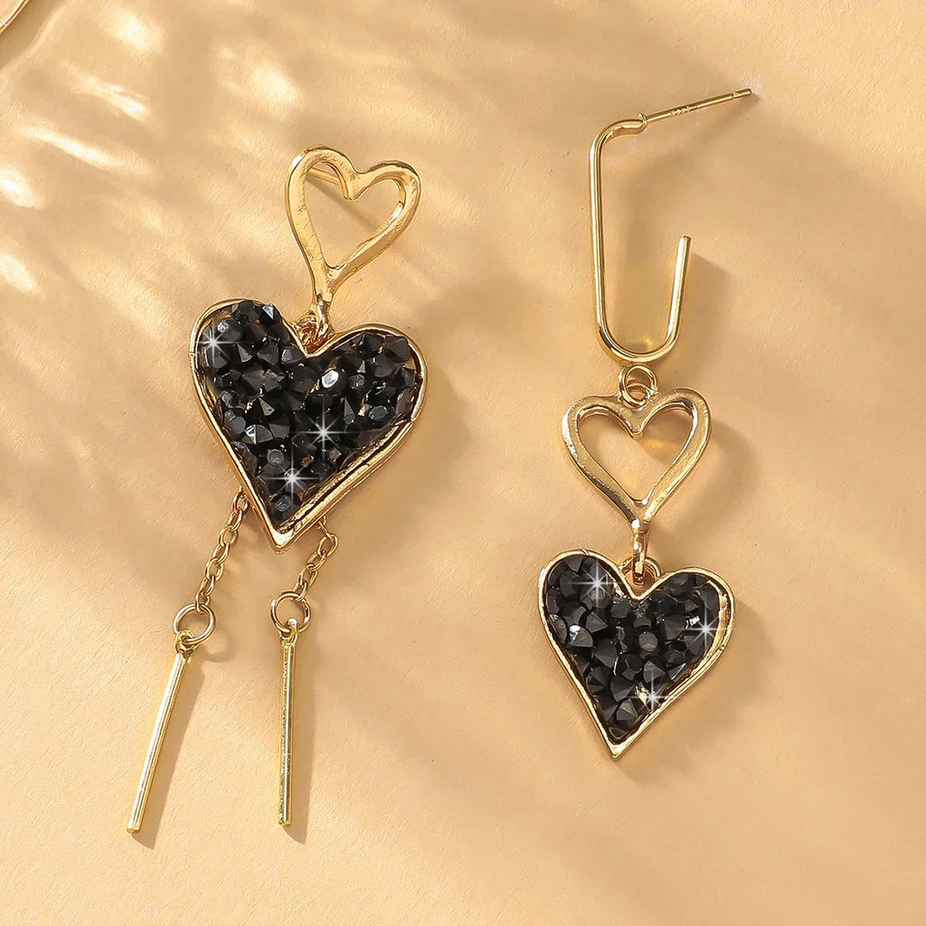 2PC Women's Fashion Irregular Peach Heart Earrings | Drop Earrings for Date Party Gifts