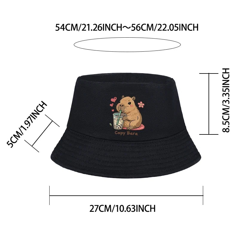 Kids Capybara Fisherman Hat | Cute Cartoon Sun Hat for Toddlers