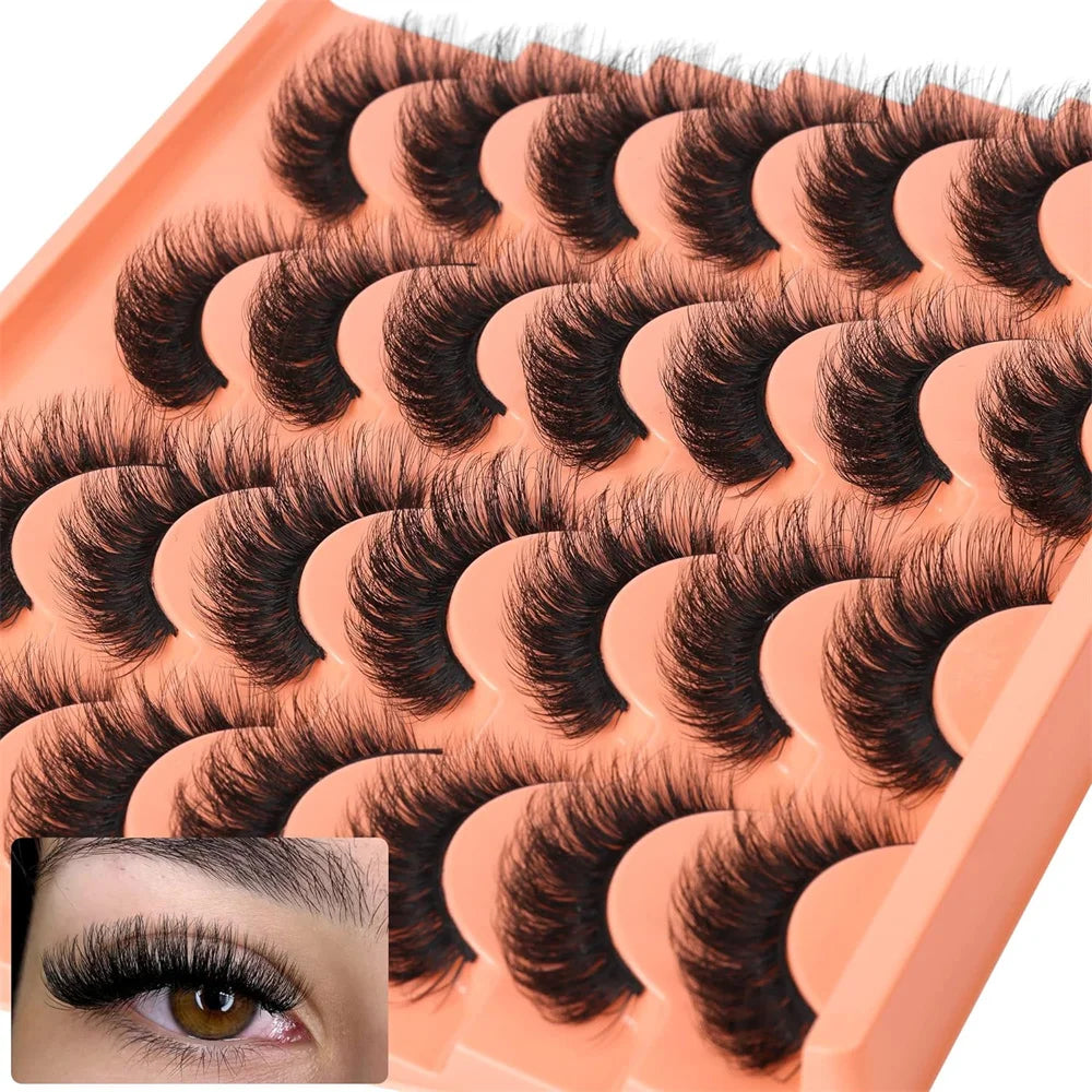 14 Pairs Russian Strip Lashes | DIY Fluffy Faux Mink Eyelash Set