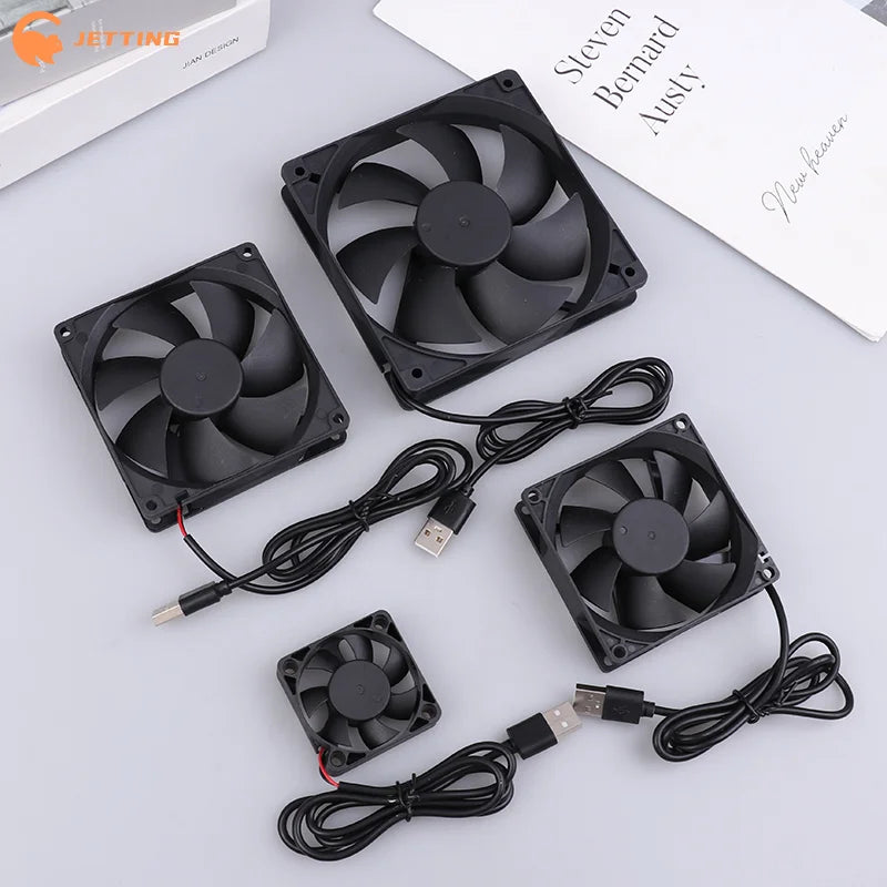 5V USB Cooling Fan for Router TV Box Computer | 50mm 80mm 90mm 120mm Black