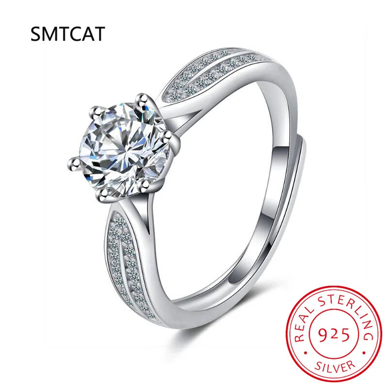 Real 3 Carat Moissanite Engagement Ring | Luxury Bridal Set Solitaire Wedding Promise Ring