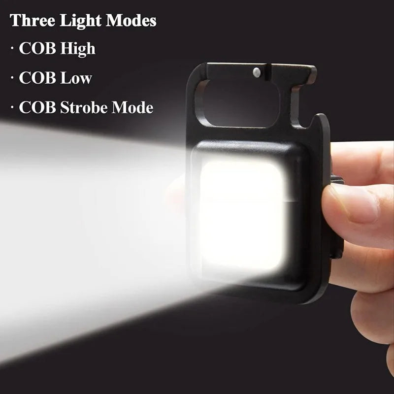 Portable COB Keychain Flashlight | Rechargeable LED Work Light