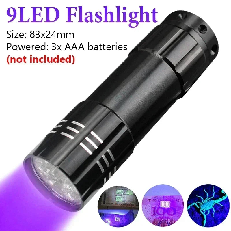 UV Flashlight LED Ultraviolet Torch | Zoomable Mini Inspection Light for Pet Urine and Stains