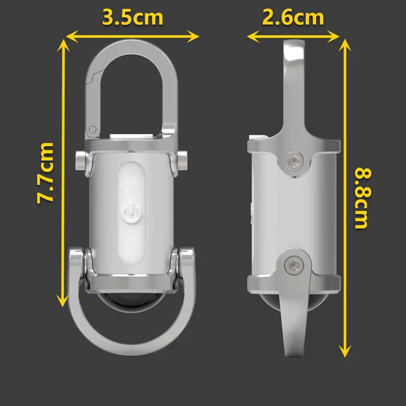 COB LED Flashlight Keychain | USB Rechargeable Waterproof Mini Flashlight