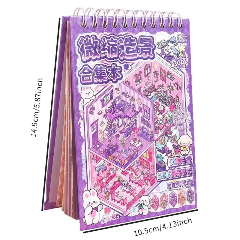 Mr.Paper 30Pcs 3D Miniature Scene Stickers | Layered Diorama Decals for Journaling and Craft
