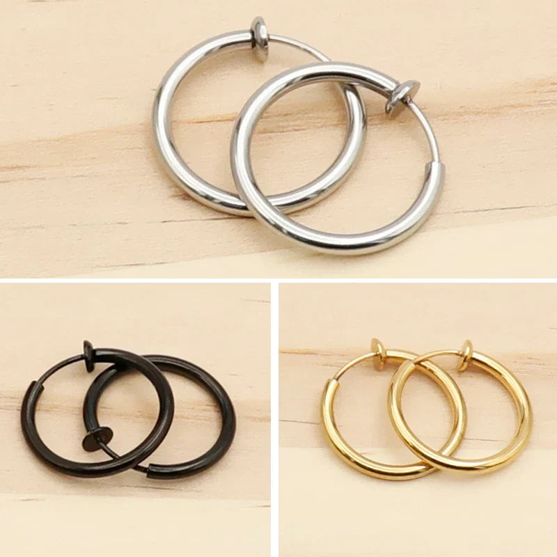 1 Pair Punk Clip On Earrings | No Hole Ear Cuff for Men and Women